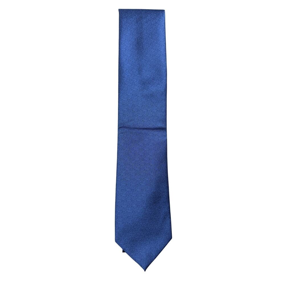 John Henry Mens Royal Blue Textured Silk Blend Necktie Classic Width‎